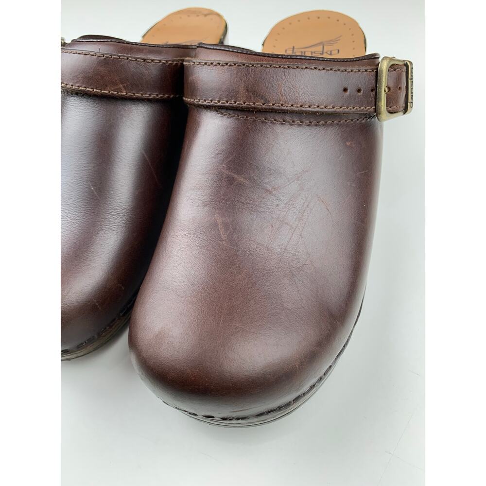 Dansko Ingrid Clogs Brown Leather Slip On Shoes Slingback Women's 40 US 9.5 10 - Picture 4 of 10